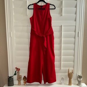 Banana Republic Sleeveless Button Front Jumpsuit Ultra Red
